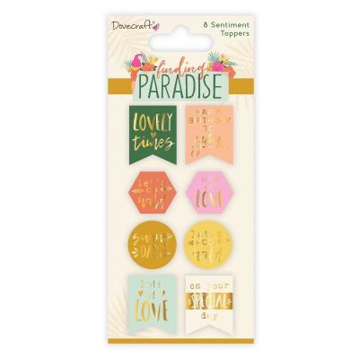 Dovecraft Finding Paradise Die Cuts - Sentiment Toppers